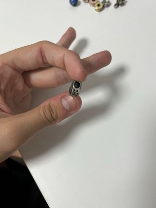 Charm corazón plata azul