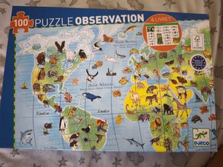 Puzzle 100 piezas mapa animales
