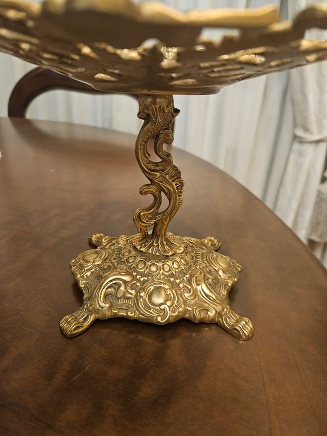 Centro mesa bronce porcelana limoges