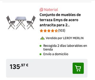 Mesa y 2 sillas terraza - Exterior