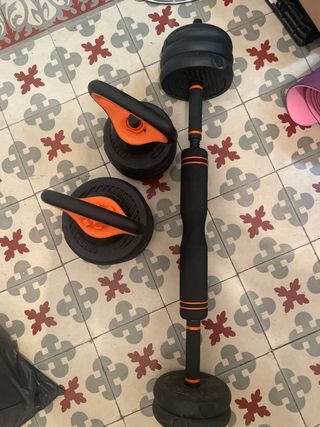 Pesas y barra fitness