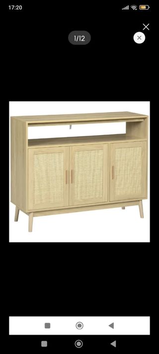 Aparador mimbre y madera - Beige