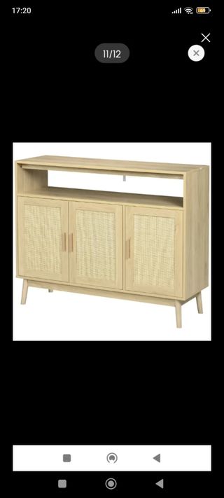 Aparador mimbre y madera - Beige