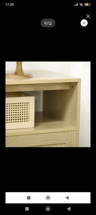 Aparador mimbre y madera - Beige