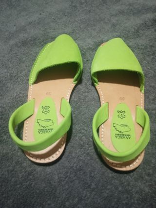 Avarcas Piel Verde - Talla 39