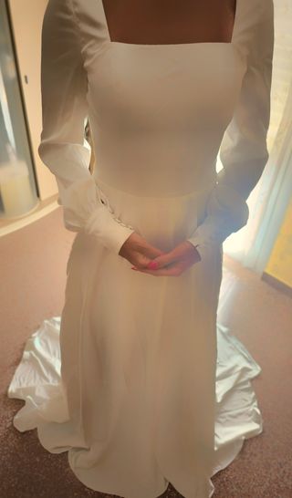 Vestido novia Satén blanco