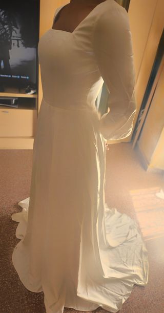 Vestido novia Satén blanco