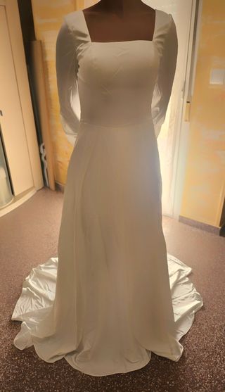 Vestido novia Satén blanco