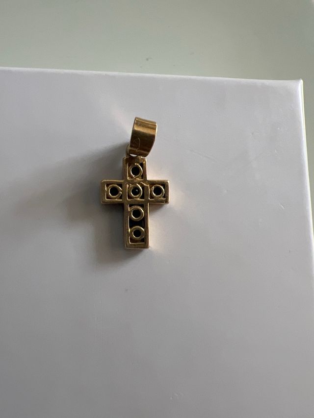 Cruz oro azul pequeña