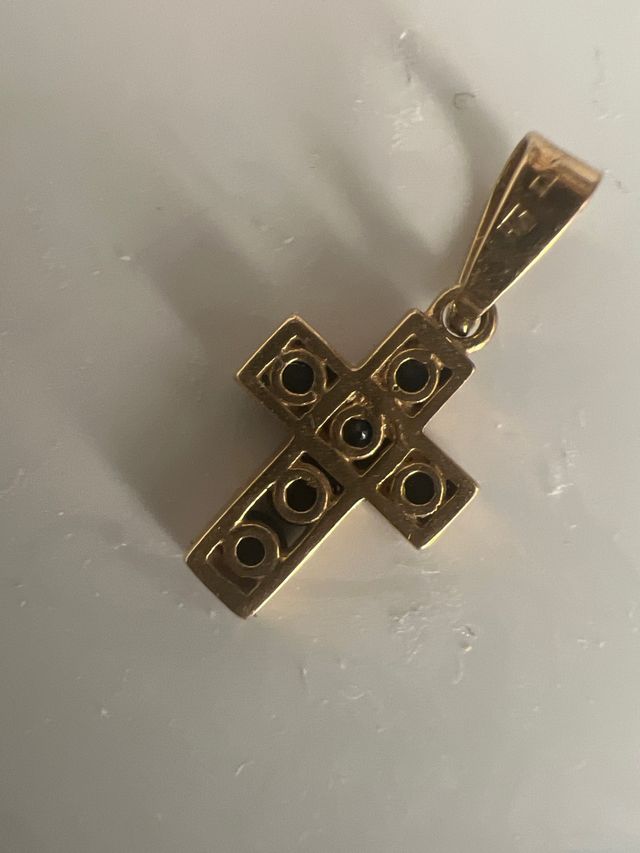 Cruz oro azul pequeña