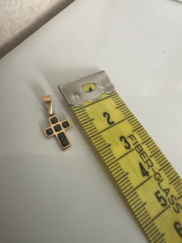 Cruz oro azul pequeña