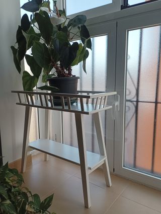 IKEA LANTLIV - Soporte plantas blanco 68cm
