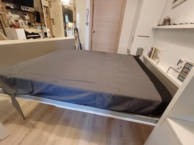 Letto a scomparsa bianco | salva spazio