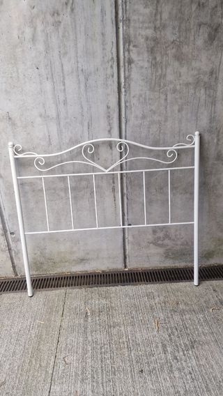 Cabecero cama 135cm metal blanco