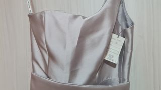 Vestido Sara Nadal largo plata Talla 40