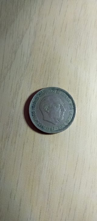 Moneda 5 Pesetas España 1957 estrella 74