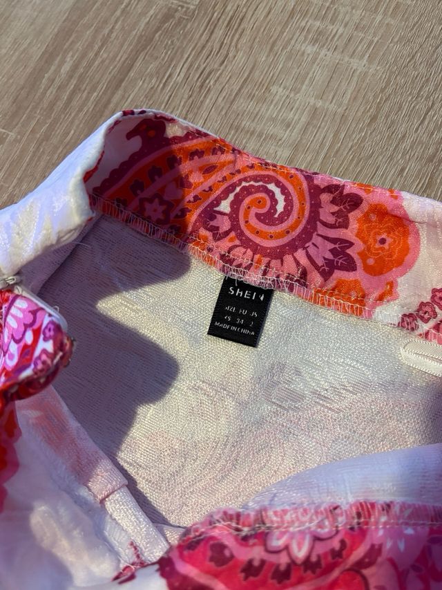 Mini falda estampada rosa-blanca