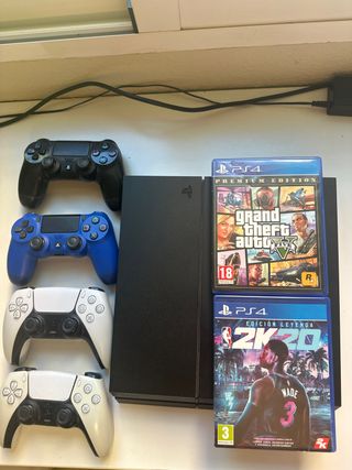 PS4 (PlayStation 4) + mandos y juegos