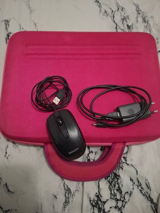 Ratón Selecline, funda rosa y cargador