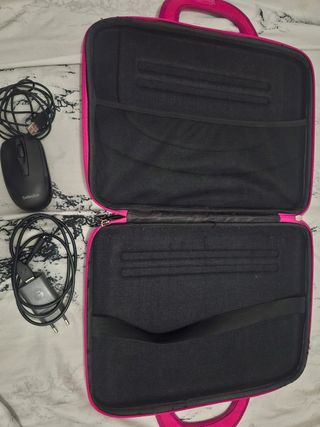 Ratón Selecline, funda rosa y cargador