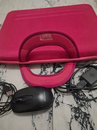 Ratón Selecline, funda rosa y cargador