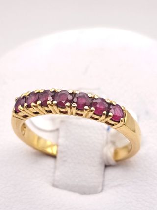 Anillo oro 18k rubíes