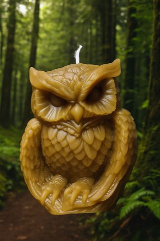 Vela Búho Cera Miel Artesanal