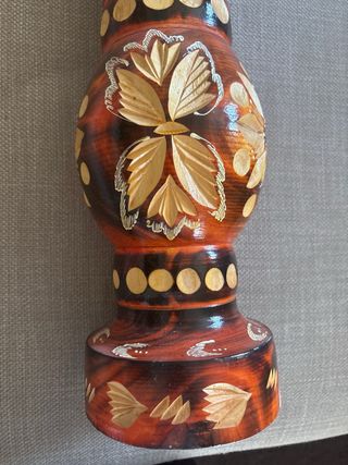 Vaso legno decorato