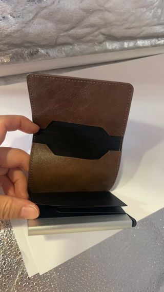 Cartera Cuero Azul Hombre