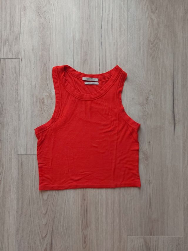 Top rojo tirantes