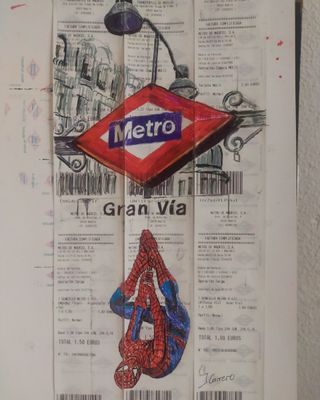 Cuadro Spiderman hecho a mano
