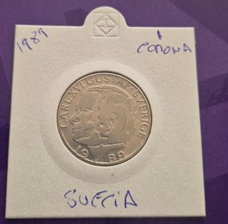 Moneda Sueca 1 Corona 1989