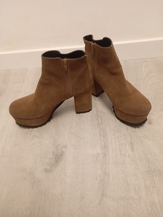 Botines plataforma marrón