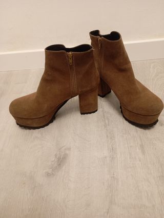 Botines plataforma marrón