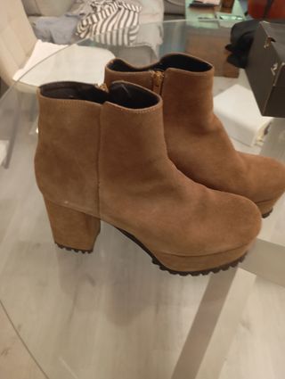 Botines plataforma marrón