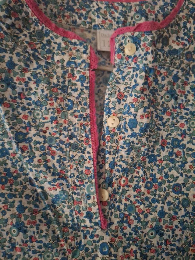 Vestido flores manga 3/4 talla 12