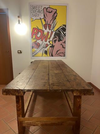 Tavolo/Banco da falegname resturato primi del '900