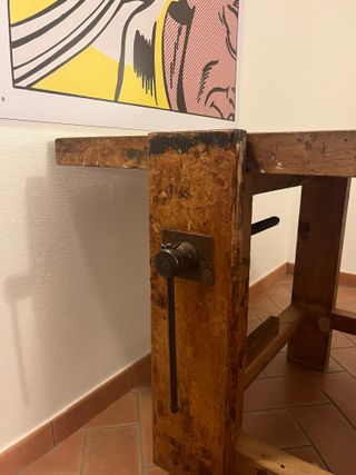 Tavolo/Banco da falegname resturato primi del '900
