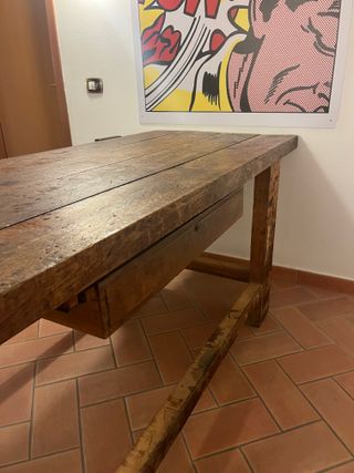 Tavolo/Banco da falegname resturato primi del '900