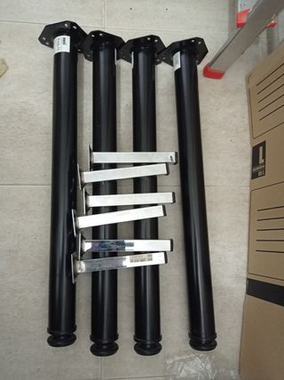4 Patas mesa negras + 6 patas