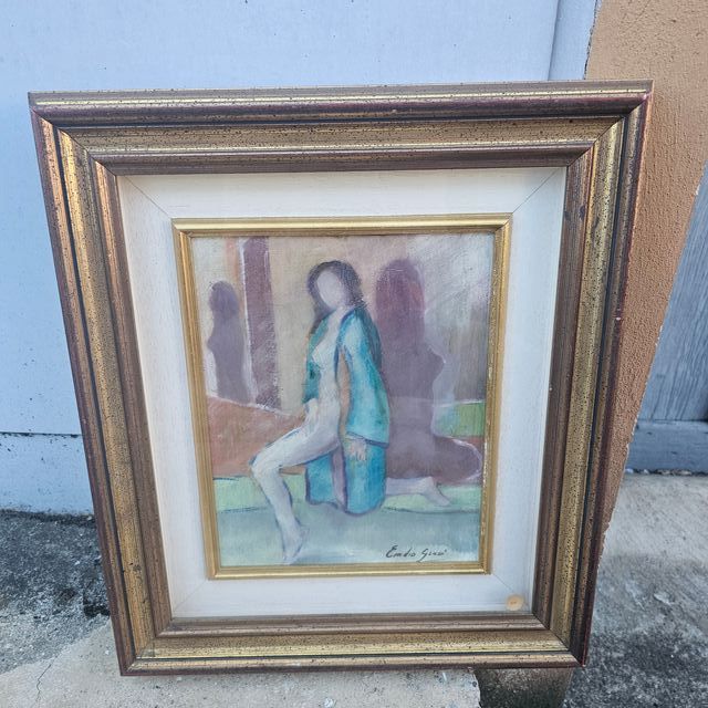 Quadro ritratto donna nuda, olio su tela