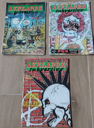 Lote 3 cómics revistas Akelarre Subversivo punk