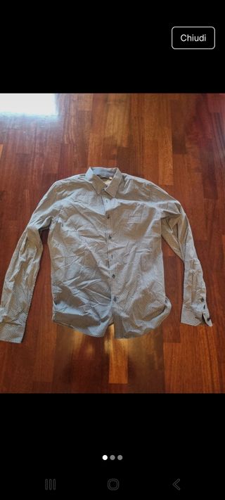 Camicia Uomo Grigio Blu Tg L