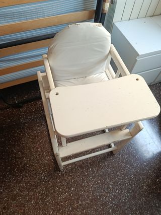 Silla trona bebé madera vintage