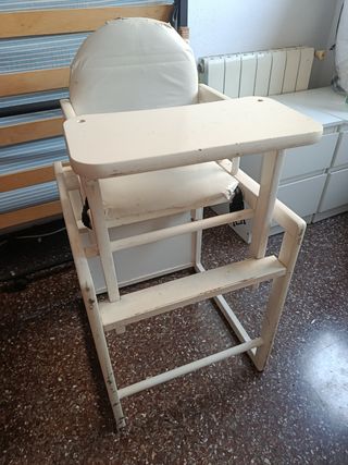 Silla trona bebé madera vintage