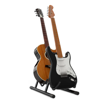 Supporto per due chitarre elettriche, acustiche o bassi