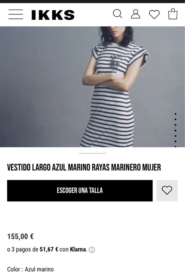 IKKS vestido largo rayas con detalle calavera.