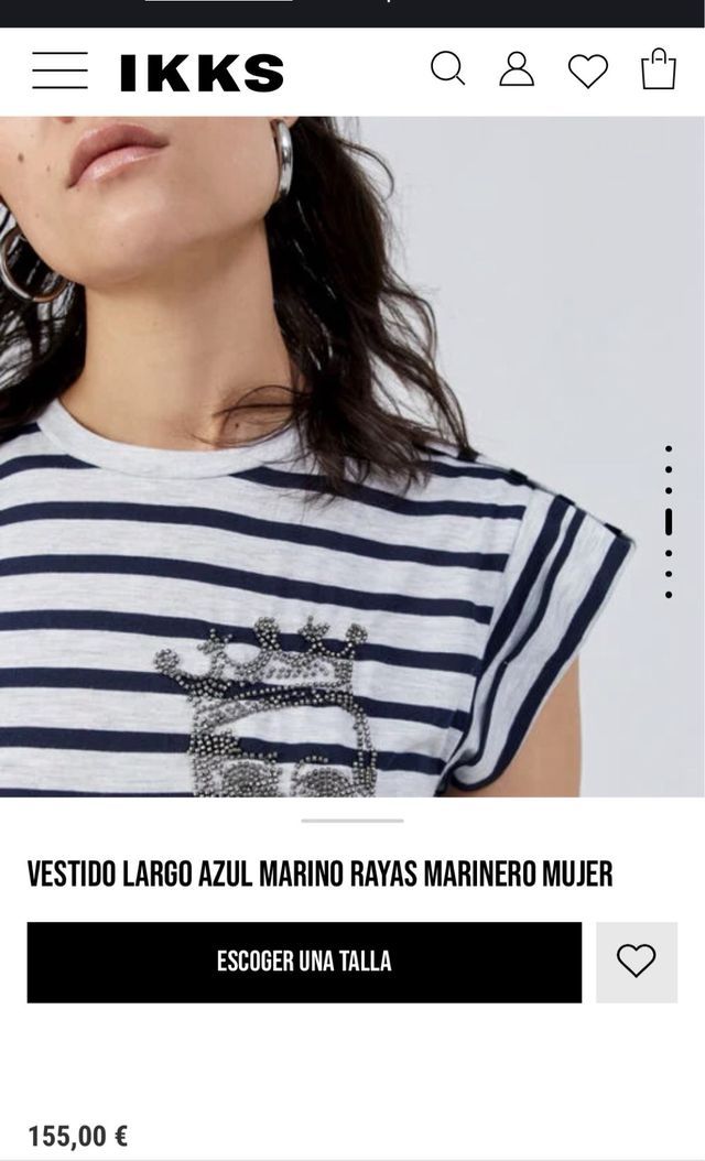 IKKS vestido largo rayas con detalle calavera.