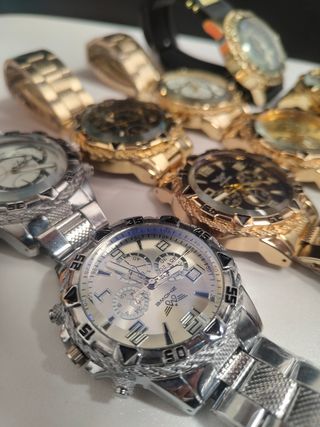 12 relojes ZHOWE - dorados y plateados