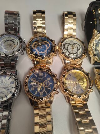 12 relojes ZHOWE - dorados y plateados